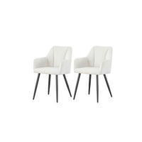 STUHL-SET 2 Stück  in Webstoff  - Creme/Schwarz, MODERN, Textil/Metall (55/82/62cm) - MID.YOU