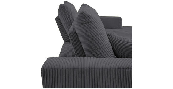 ECKSOFA Anthrazit Cord  - Anthrazit/Schwarz, KONVENTIONELL, Textil/Metall (250/185cm) - Carryhome