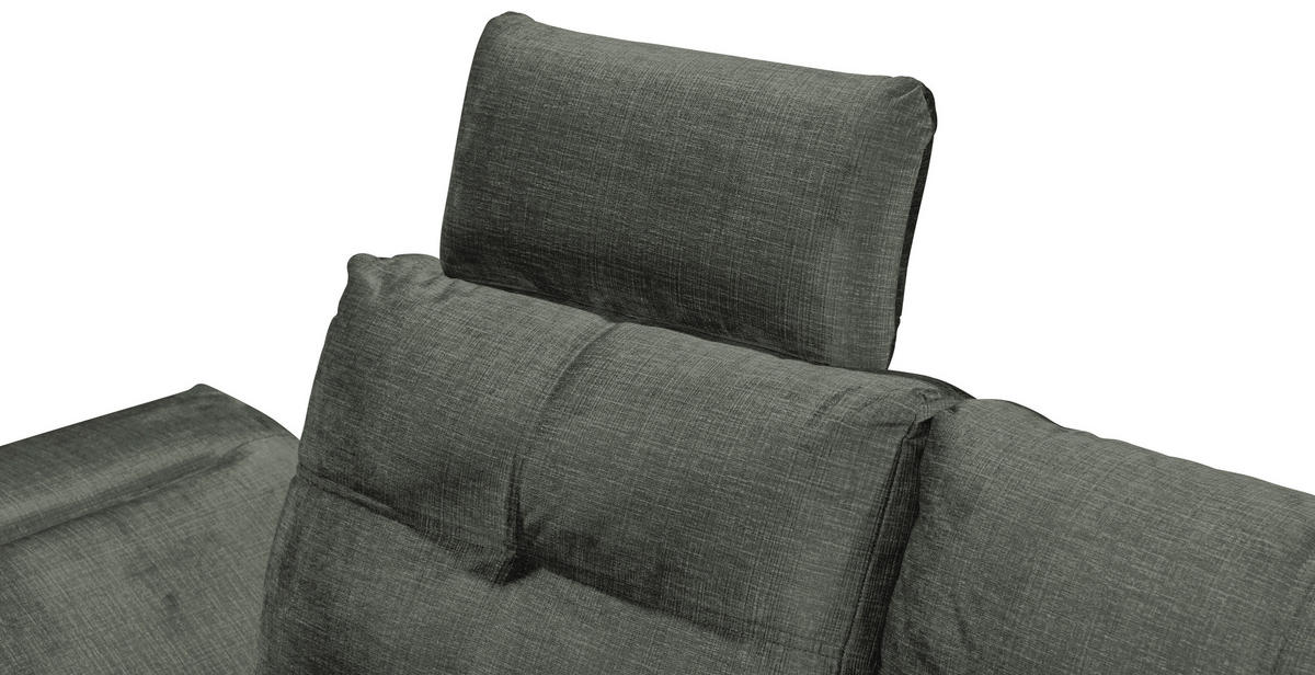 ECKSOFA in Mikrovelours Dunkelgrün  - Dunkelgrün/Schwarz, Konventionell, Kunststoff/Textil (275/170cm) - Carryhome