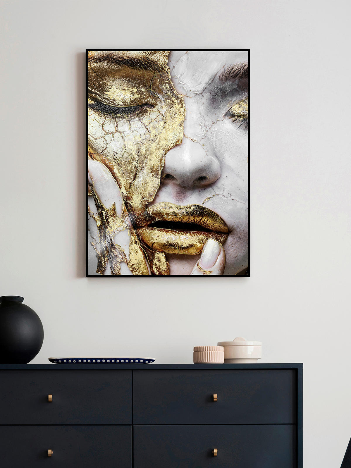 ÖLGEMÄLDE Frauen 50/70 cm  - Multicolor/Schwarz, Design, Holzwerkstoff/Textil (50/70cm) - Monee