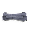 ECKSOFA in Webstoff Blaugrau  - Silberfarben/Blaugrau, Design, Holz/Kunststoff (216/270cm) - Livetastic