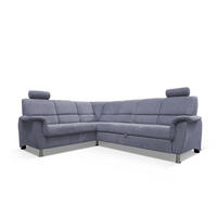 ECKSOFA Blaugrau Webstoff  - Silberfarben/Blaugrau, Design, Holz/Kunststoff (216/270cm) - Livetastic