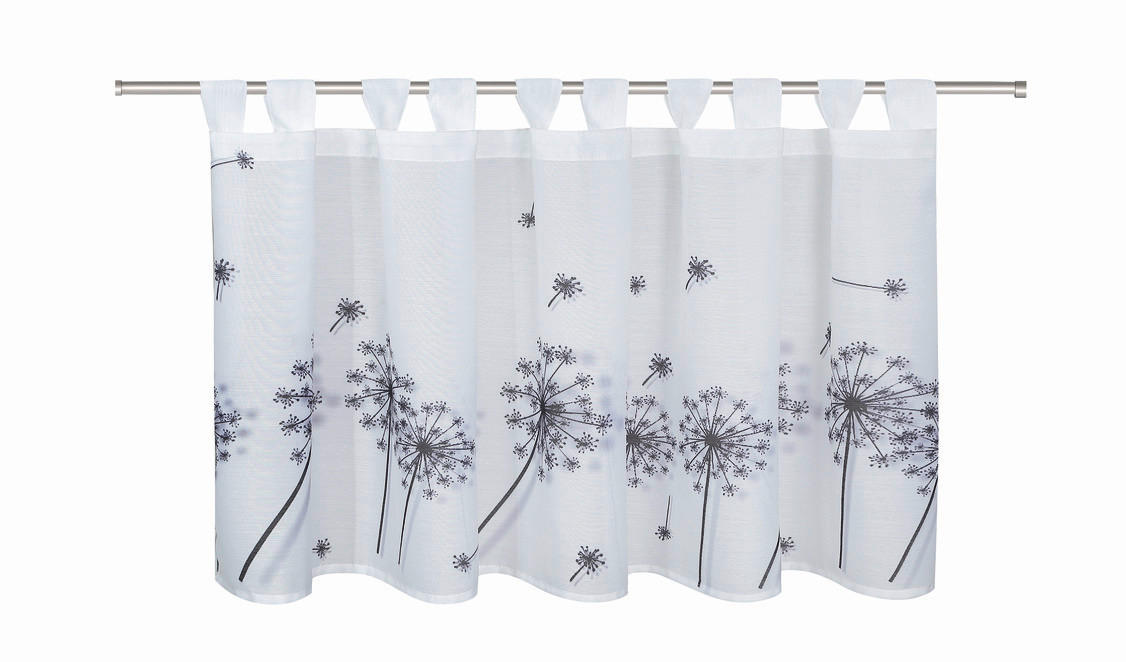 KURZGARDINE   145/50 cm   - Anthrazit/Weiß, Natur, Textil (145/50cm)