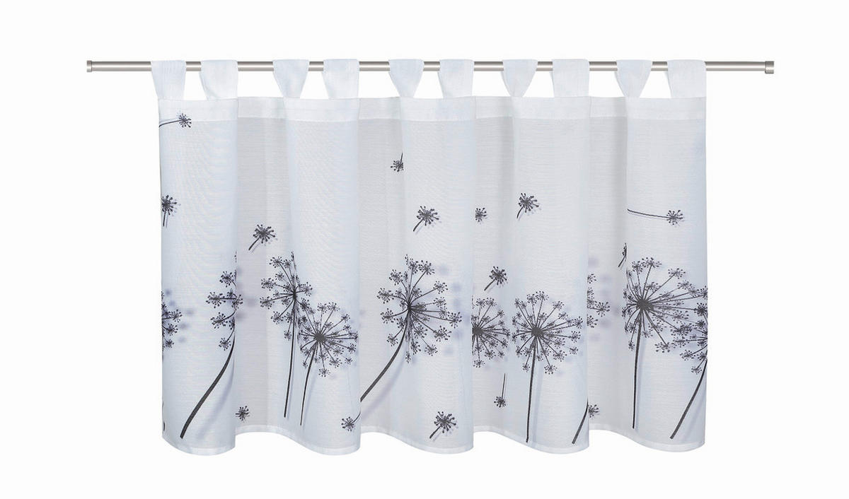 KURZGARDINE  145/50 cm  - Anthrazit/Weiß, Natur, Textil (145/50cm)