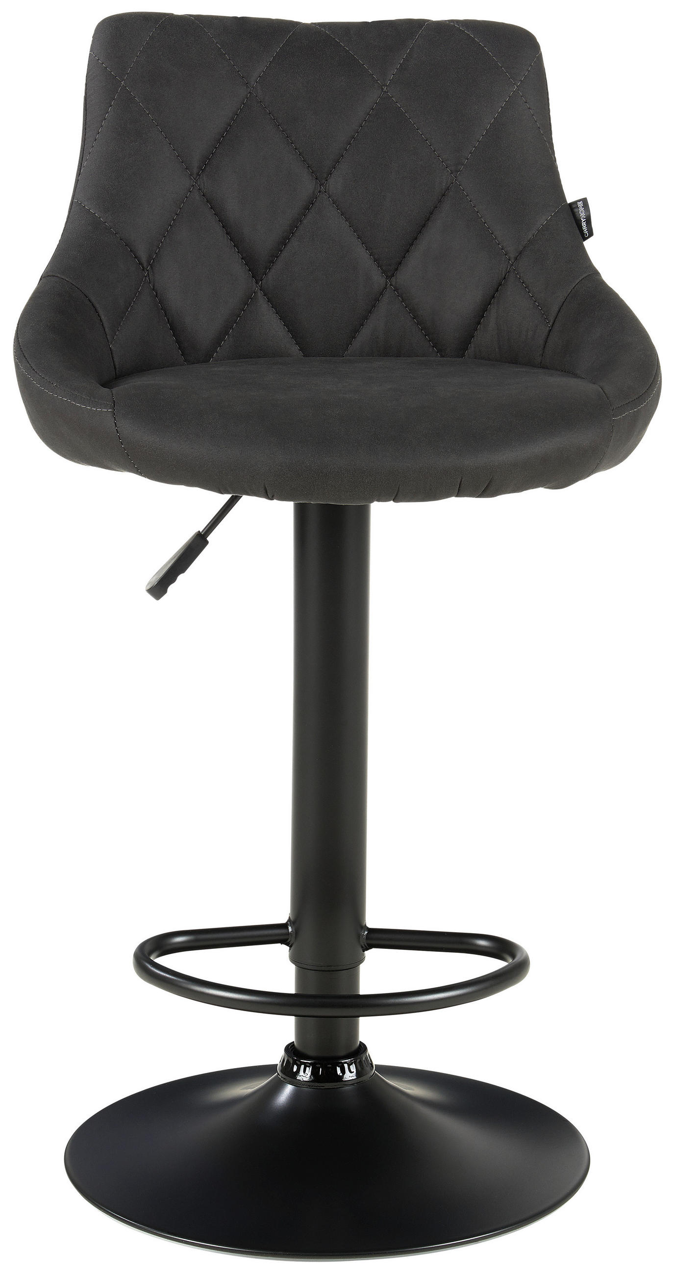 BARHOCKER in Metall, Textil Schwarz  - Schwarz, Design, Textil/Metall (47,50/82-103/52cm) - Carryhome