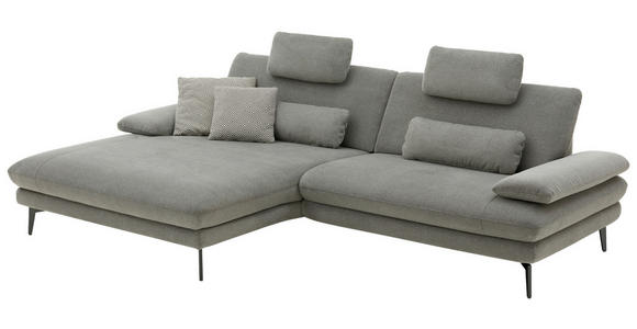 ECKSOFA Grau Webstoff  - Schwarz/Grau, Design, Textil/Metall (180/284cm) - Dieter Knoll