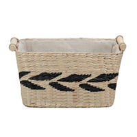 REGALKORB 39/27/22-24 cm   - Beige/Schwarz, LIFESTYLE, Holz/Textil (39/27/22-24cm) - Landscape