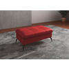 HOCKER in Leder Rot  - Rot/Schwarz, Konventionell, Leder/Metall (102/47/69cm) - Sit & More