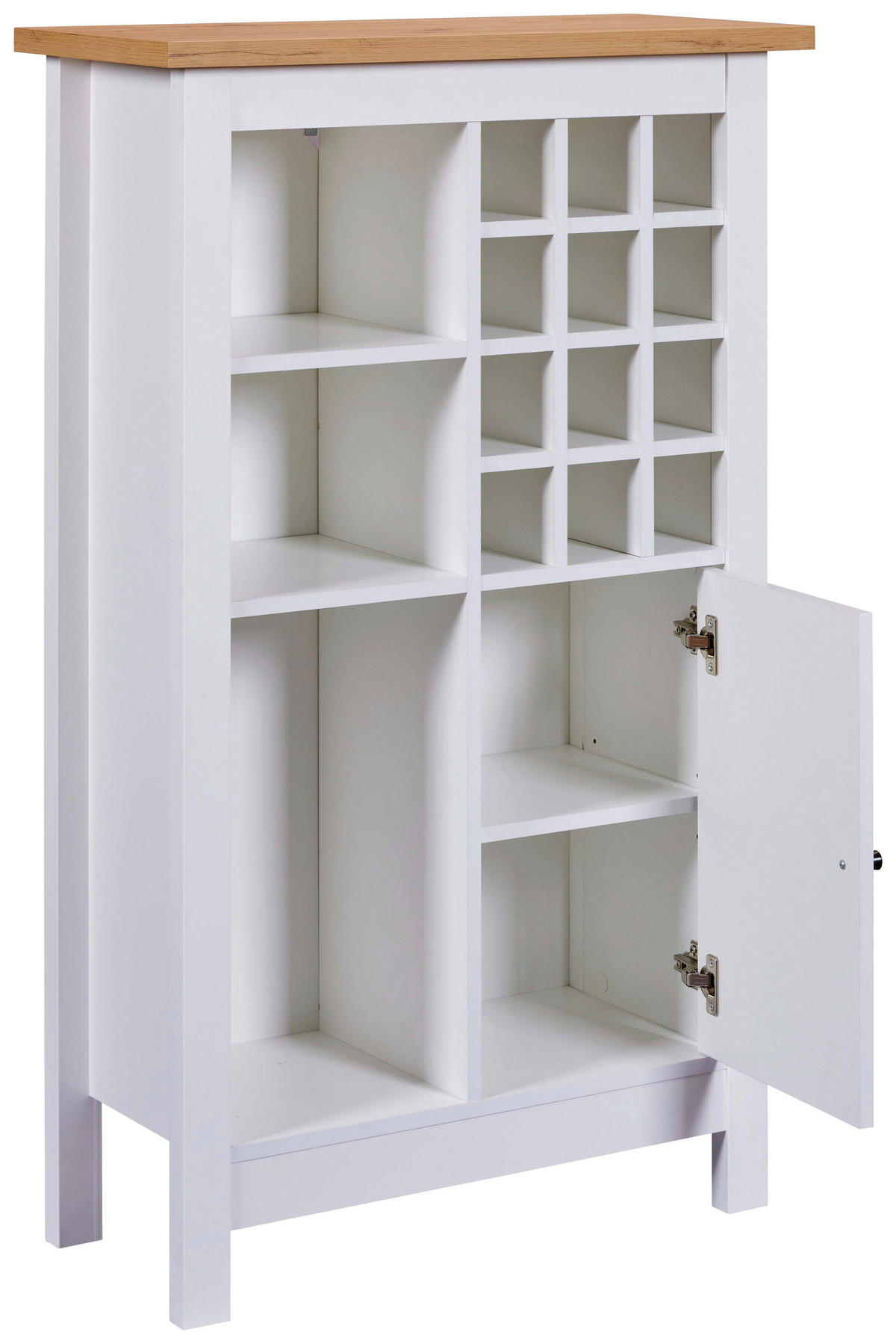 WEINSCHRANK 77/124/33 cm  - Schwarz/Weiß, Design, Holzwerkstoff/Metall (77/124/33cm) - Livetastic