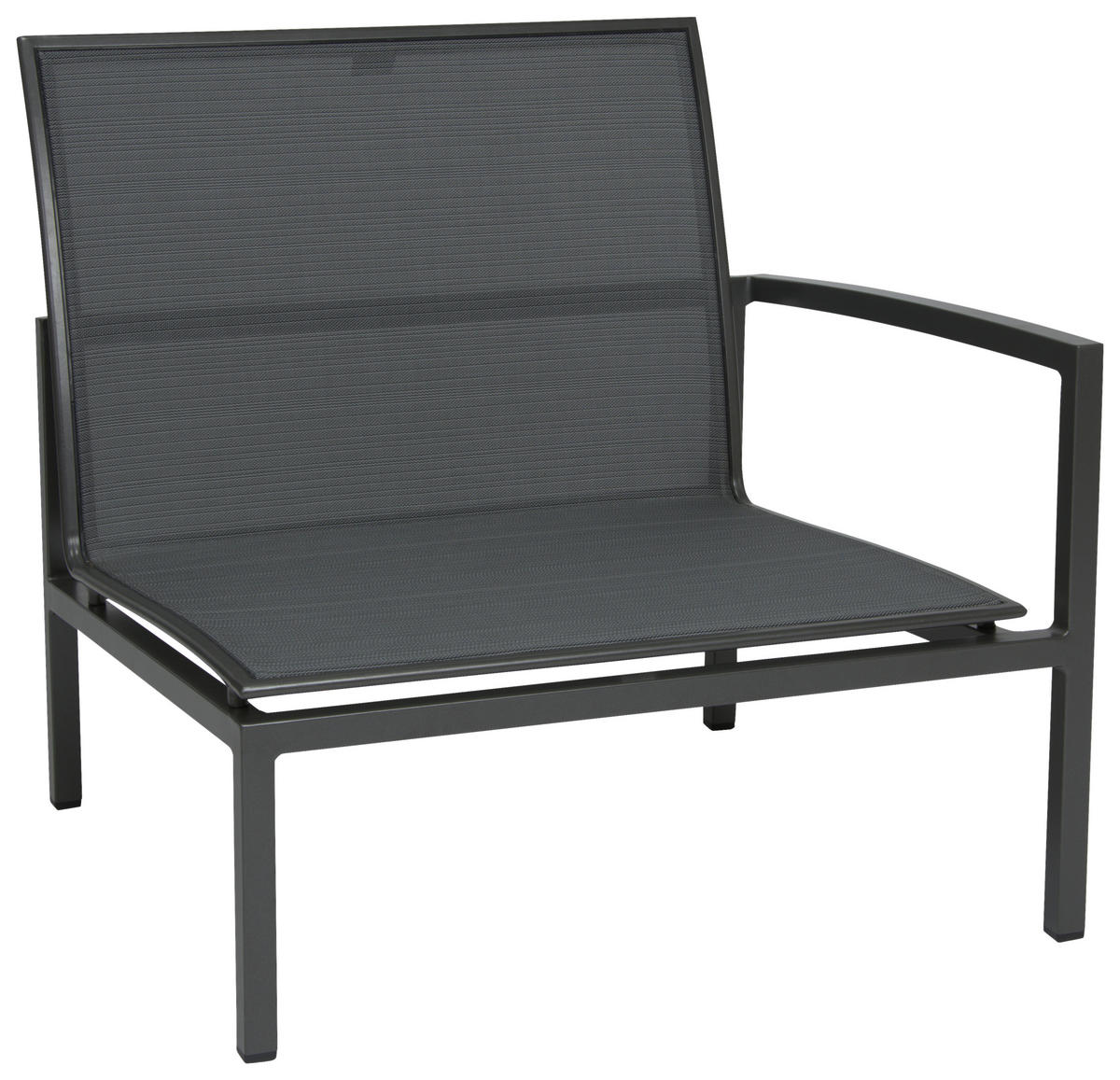 LOUNGEECKTEIL - Dunkelgrau/Anthrazit, Design, Textil/Metall (82/80/81cm) - Stern