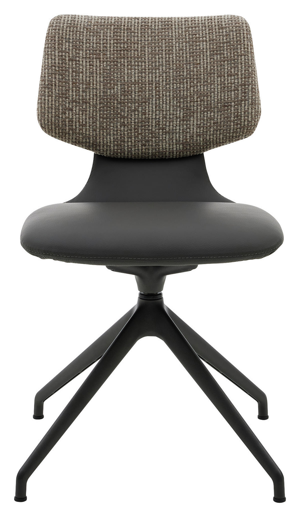 STUHL Echtleder Dunkelgrau  - Dunkelgrau/Anthrazit, Design, Leder/Textil (50/87/56,5cm) - Musterring