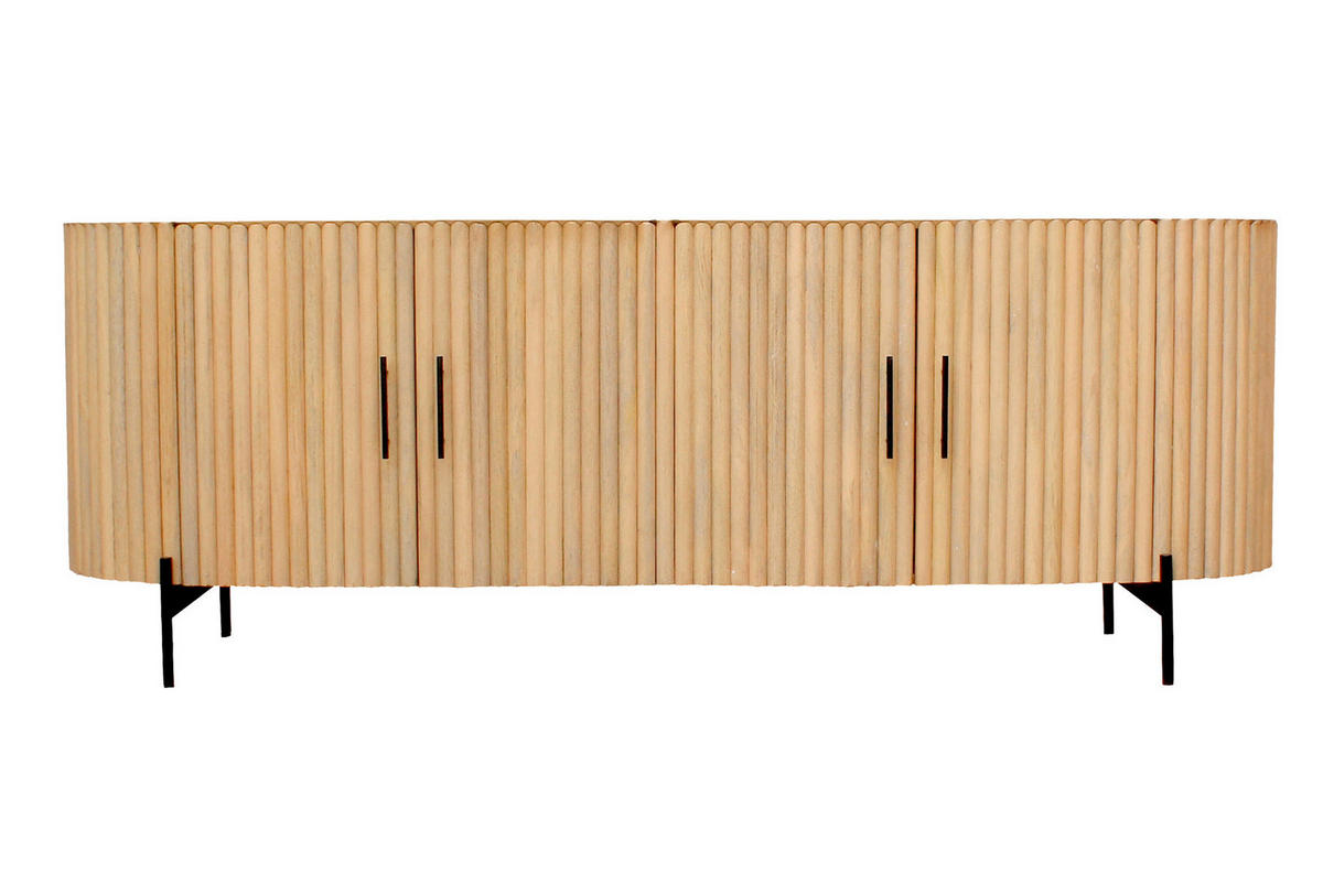 SIDEBOARD  190/76/45 cm  - Schwarz/Naturfarben, Design, Holz/Metall (190/76/45cm) - MID.YOU