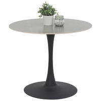 ESSTISCH in Metall, Stein 90/90/76 cm  - Schwarz/Grau, Trend, Stein/Metall (90/90/76cm) - Boxxx