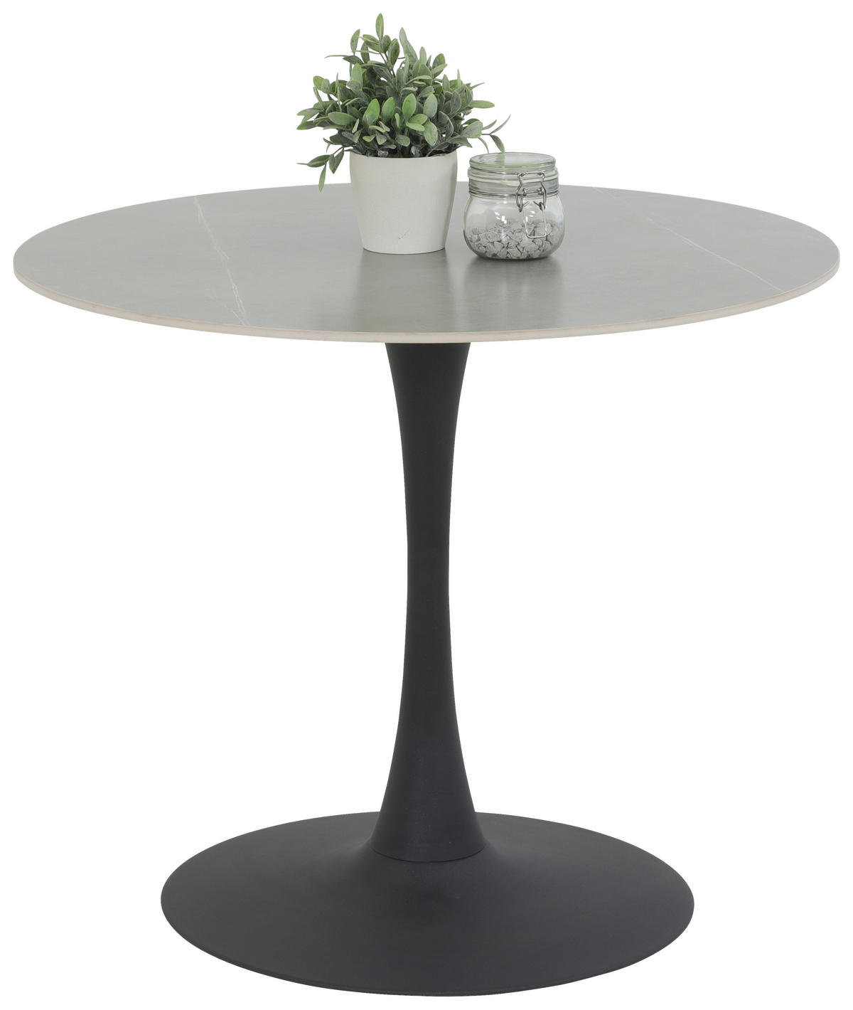 ESSTISCH in Metall, Stein 90/90/76 cm  - Schwarz/Grau, Trend, Stein/Metall (90/90/76cm) - Boxxx