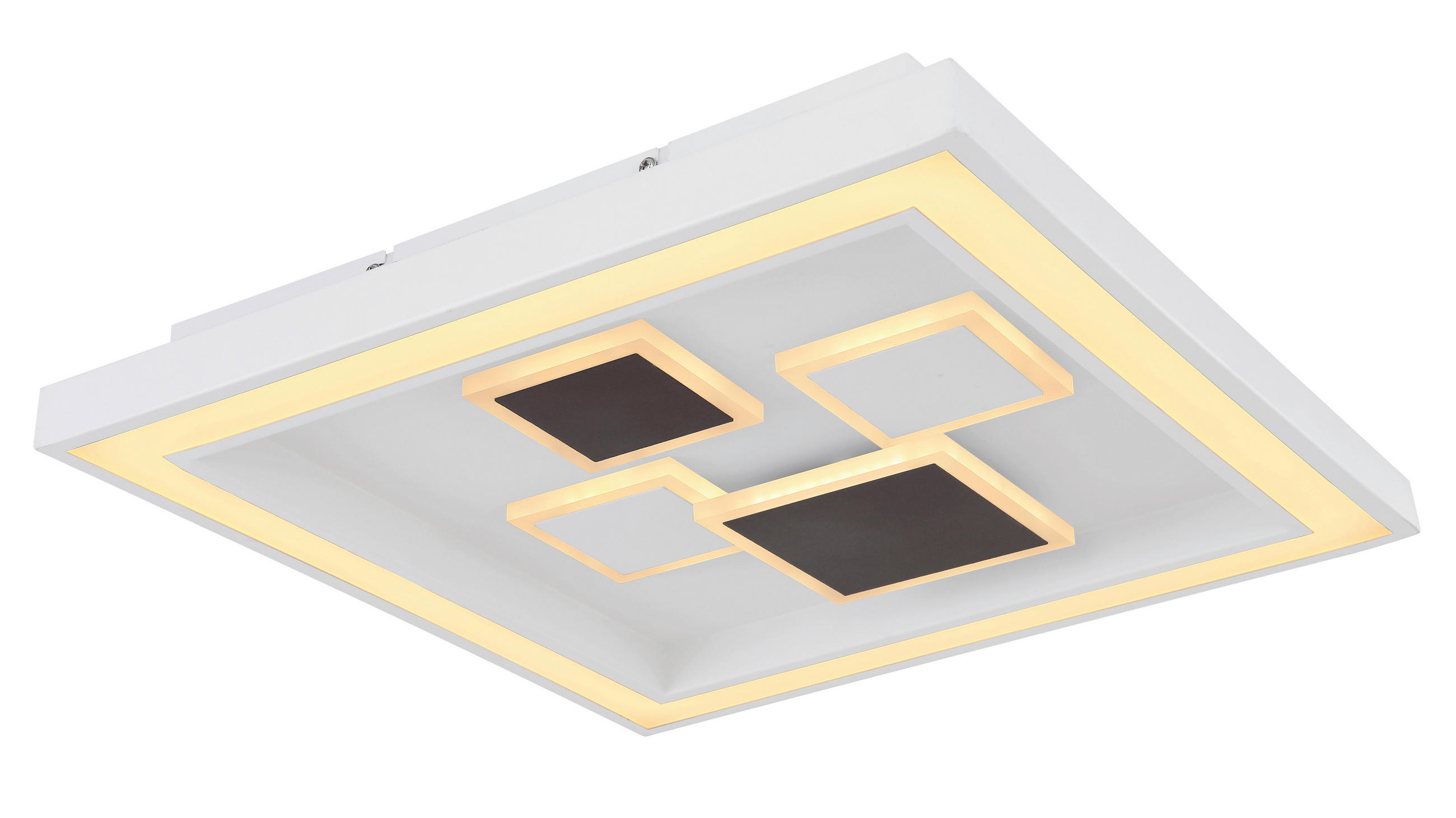 LED-DECKENLEUCHTE  Smart 48/48/7 cm   - Anthrazit/Opal, Design, Kunststoff/Metall (48/48/7cm) - Globo