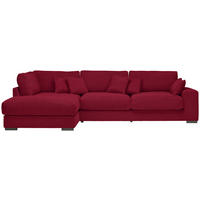 ECKSOFA  in Cord Rot Zierkissen, Rückenkissen  205/340 cm  - Rot/Schwarz, Design, Kunststoff/Textil (205/340cm) - Lomoco