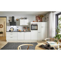 KÜCHENBLOCK PN 80 340 cm  in Graphitfarben, Weiß  - Edelstahlfarben/Graphitfarben, Design, Holzwerkstoff/Metall (340cm) - Pino