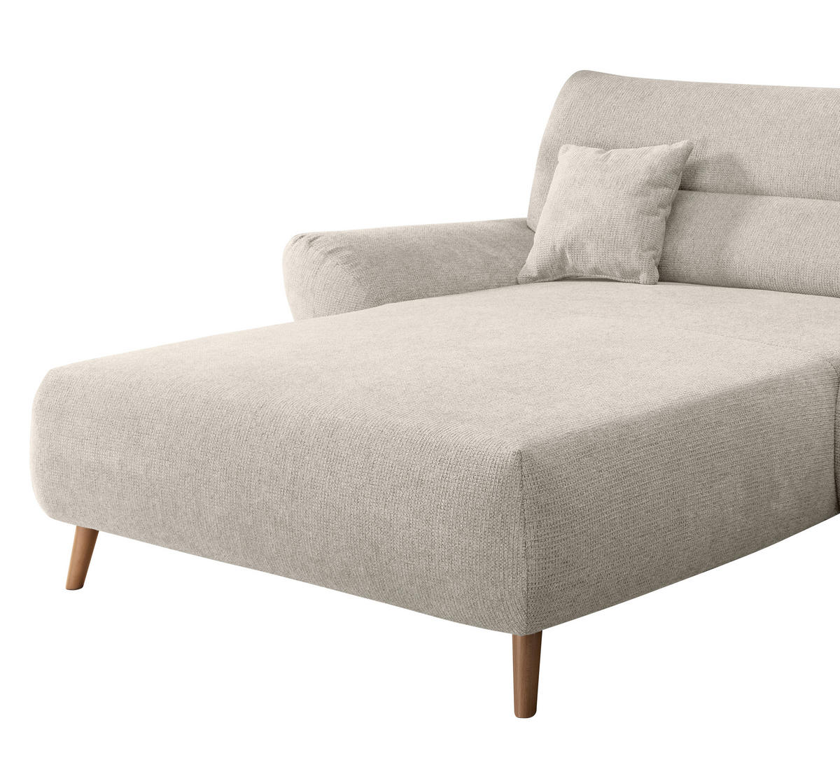 ECKSOFA in Chenille Beige  - Wildeiche/Beige, Modern, Holz/Textil (166/290cm) - MID.YOU