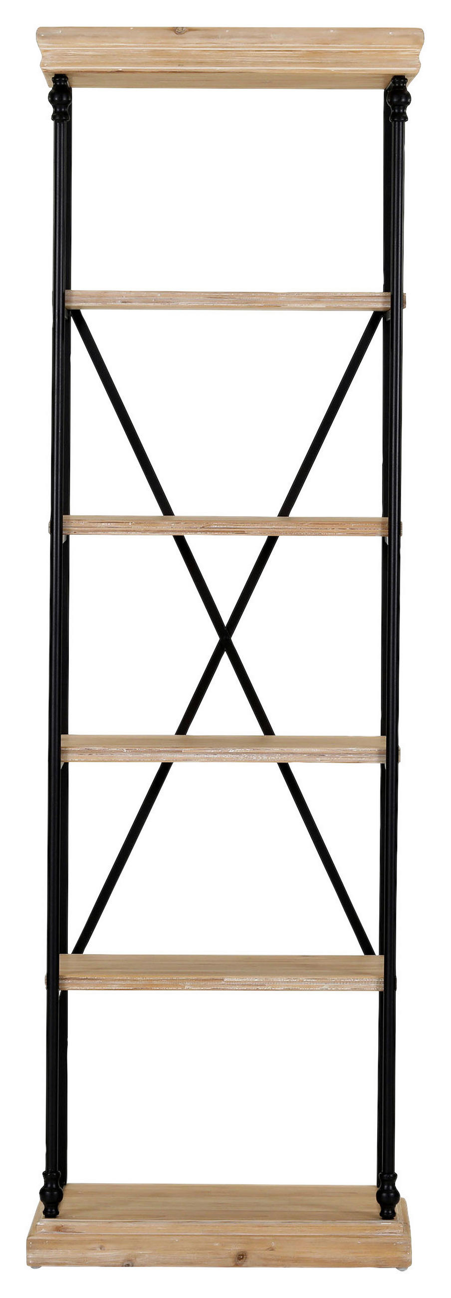 REGAL  60/196/43 cm Schwarz, Tannenholzfarben  - Tannenholzfarben/Schwarz, Design, Holz/Metall (60/196/43cm) - Landscape