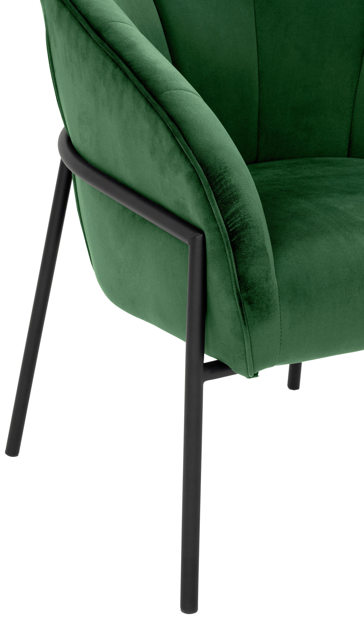SESSEL in Samt Grün  - Schwarz/Grün, Design, Textil/Metall (71/84/69cm) - Livetastic
