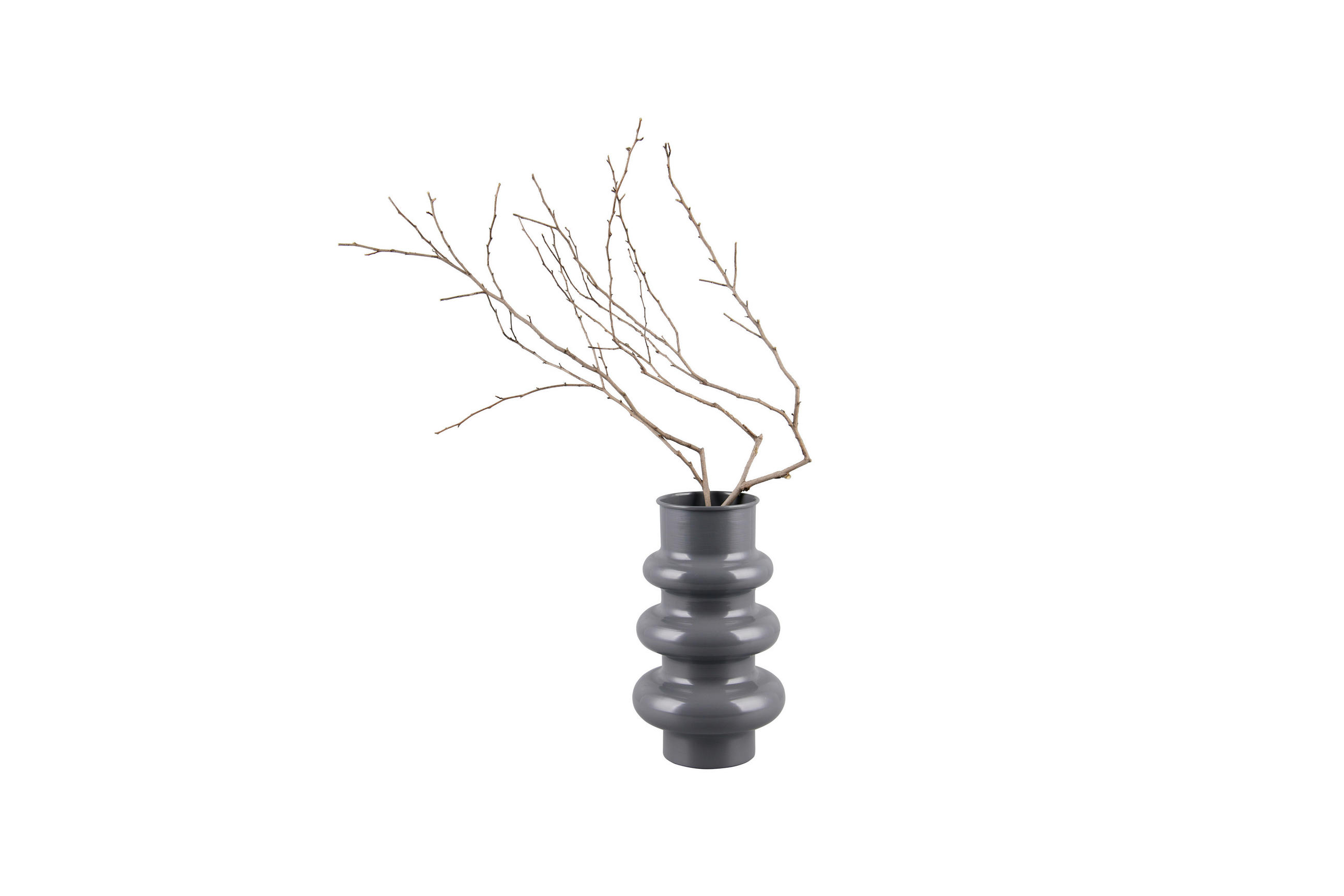 DEKOVASE  - Grau, Basics, Metall (17/30/17cm)