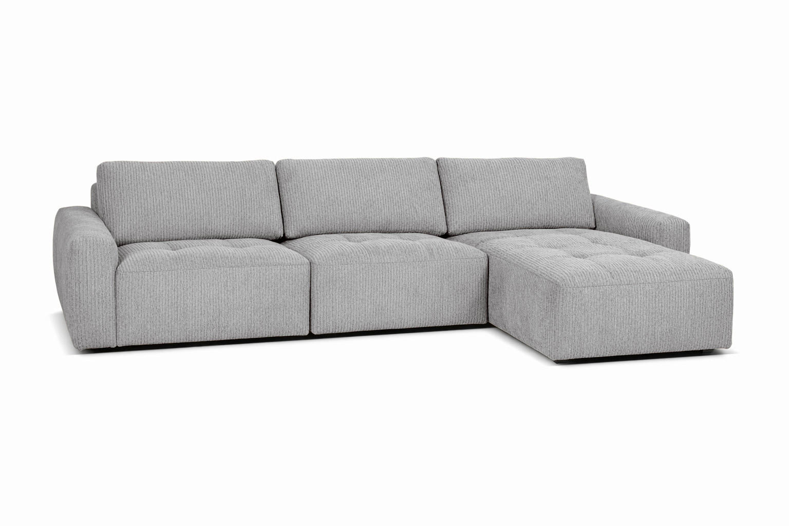 ECKSOFA MAZA Beige Cord  - Beige/Schwarz, Design, Textil (179/316cm) - Livetastic