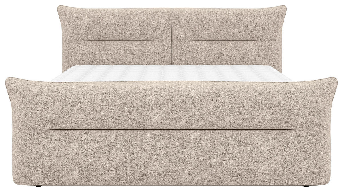BOXSPRINGBETT 180/200 cm  in Taupe  - Taupe/Schwarz, Design, Kunststoff/Textil (180/200cm) - Chameo