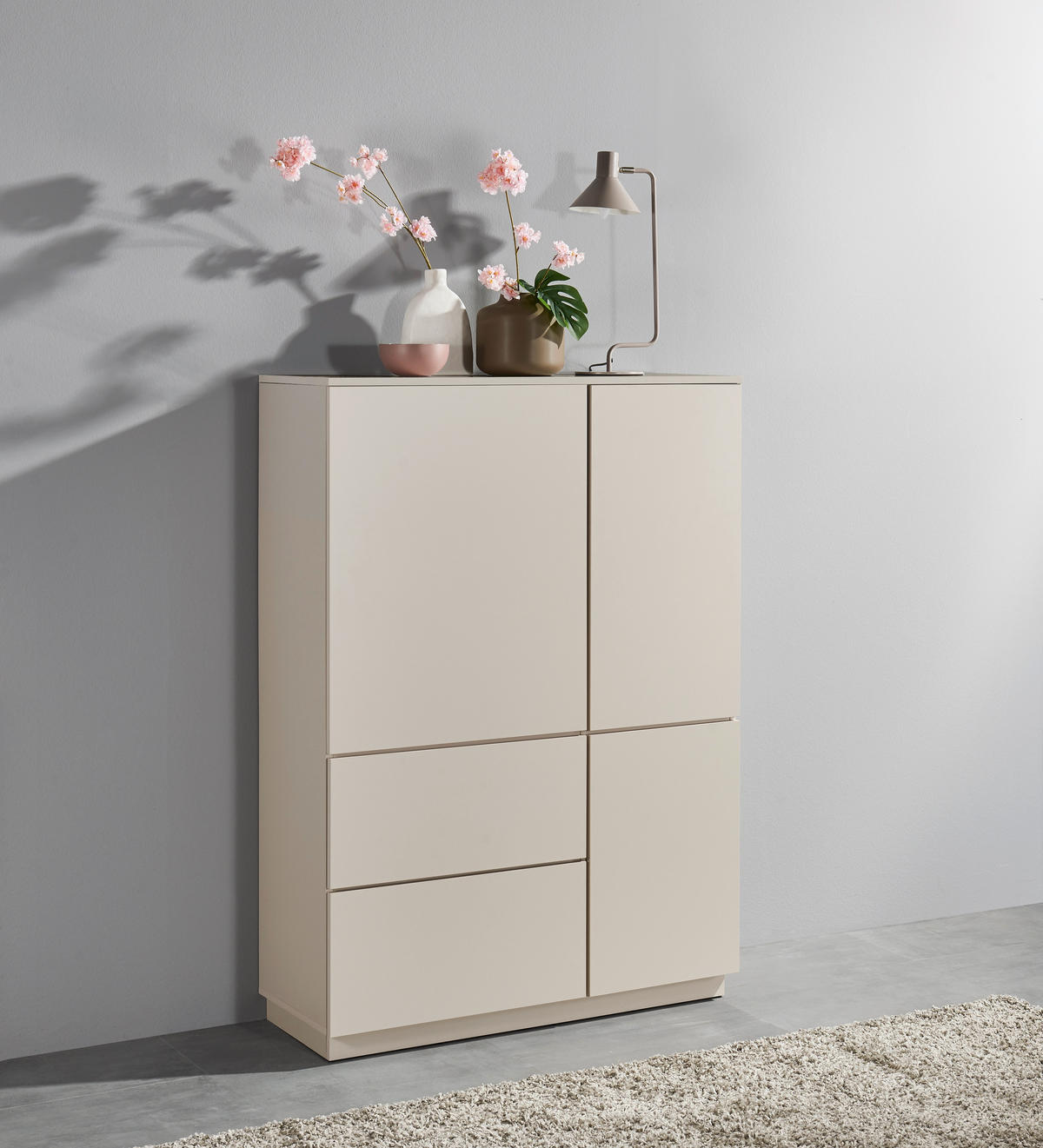 HIGHBOARD  103/142/38 cm 2 Schublade(n)  - Kaschmir, Design, Holzwerkstoff (103/142/38cm) - MID.YOU