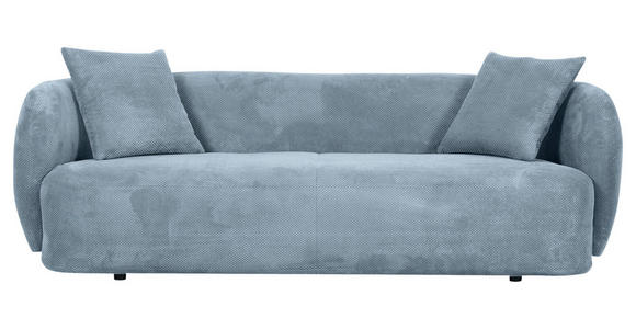 BIGSOFA  in Flachgewebe Hellblau  - Schwarz/Hellblau, KONVENTIONELL, Kunststoff/Textil (228/73/103cm) - Ambia Home