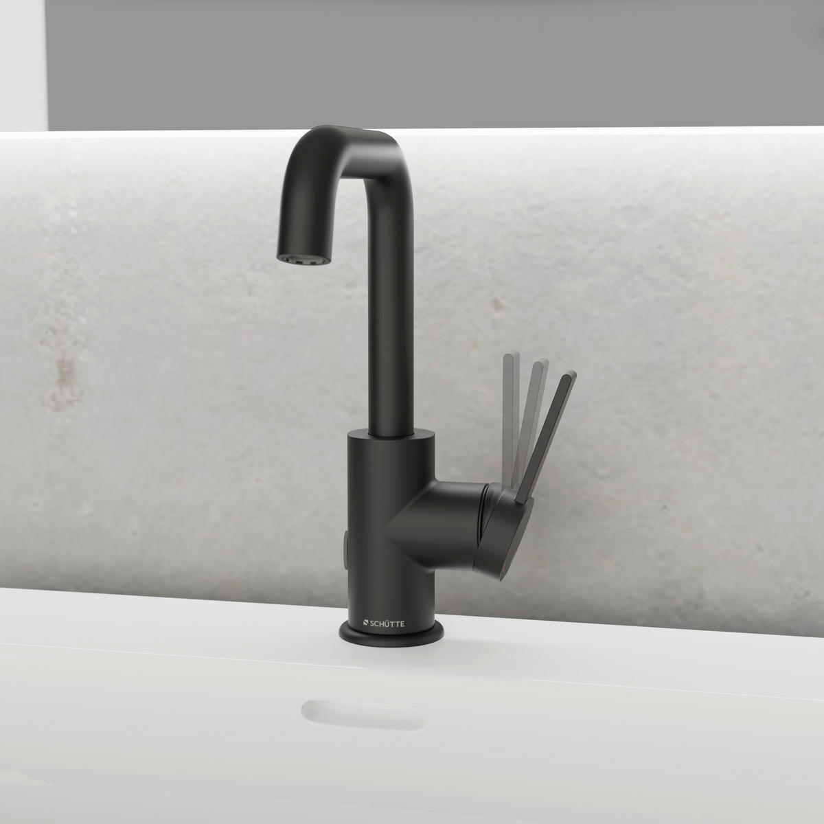 WASCHTISCHARMATUR 5,0/24,5/17,5 cm  - Schwarz, Basics, Metall (5,0/24,5/17,5cm) - Schütte