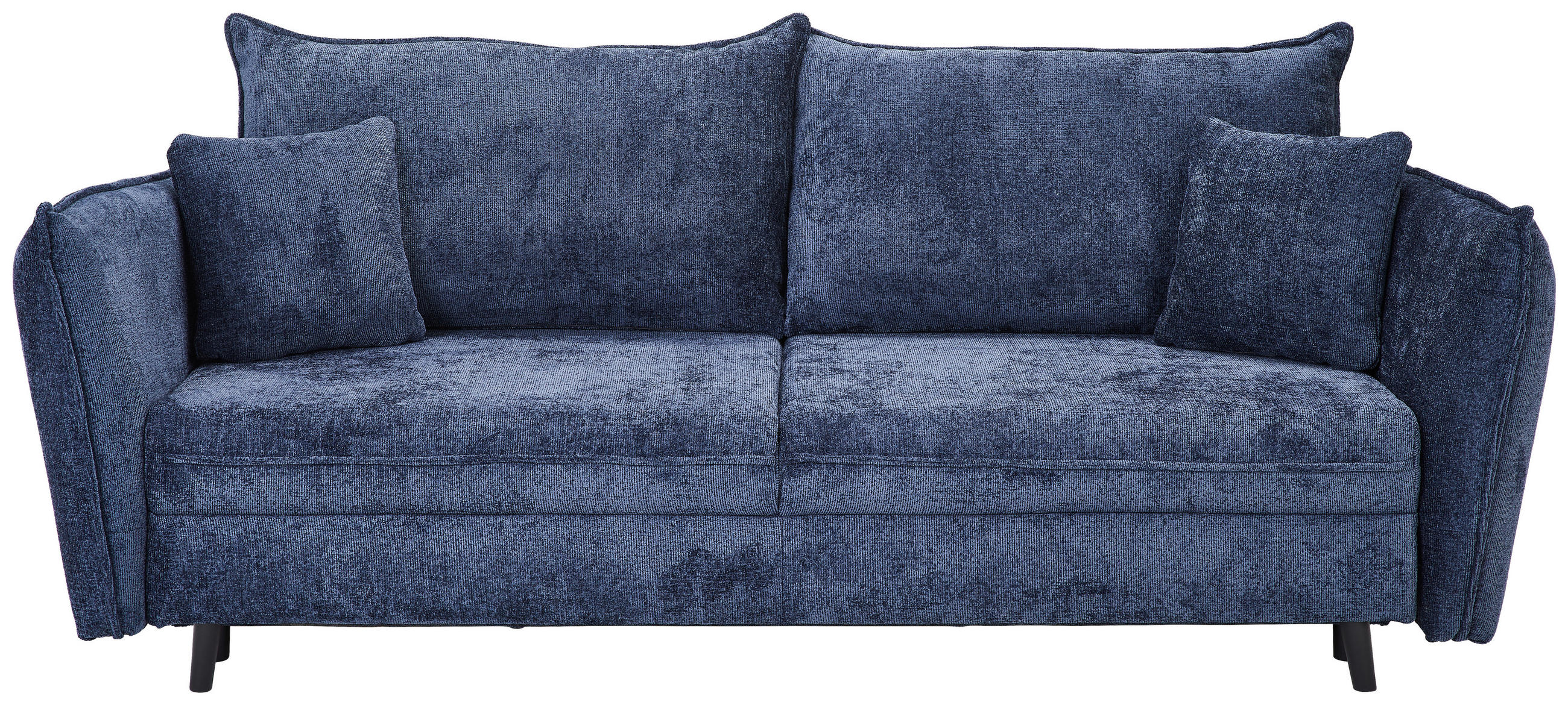 SCHLAFSOFA  mit Rücken echt, Schlafen auf Sitzhöhe, Liegefunktion Chenille Dunkelblau  - Schwarz/Dunkelblau, KONVENTIONELL, Holz/Textil (238/99/108cm) - Carryhome