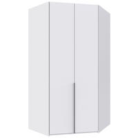 ECKKLEIDERSCHRANK 120/236/120 cm Weiß  - Schwarz/Weiß, MODERN, Holzwerkstoff/Metall (120/236/120cm) - MID.YOU