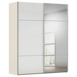 SCHWEBETÜRENSCHRANK  in Weiß, Champagner  - Champagner/Alufarben, KONVENTIONELL, Glas/Holzwerkstoff (181/223/68cm) - Novel