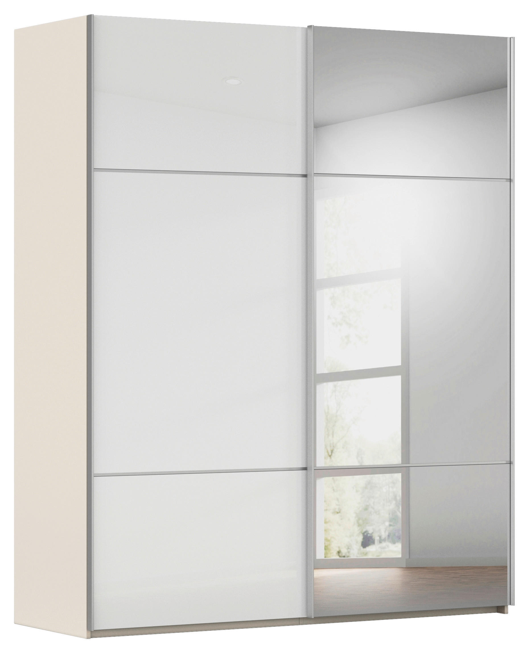 Novel Schwebetürenschrank Covalo Weiß, Champagner 201x223x68 cm