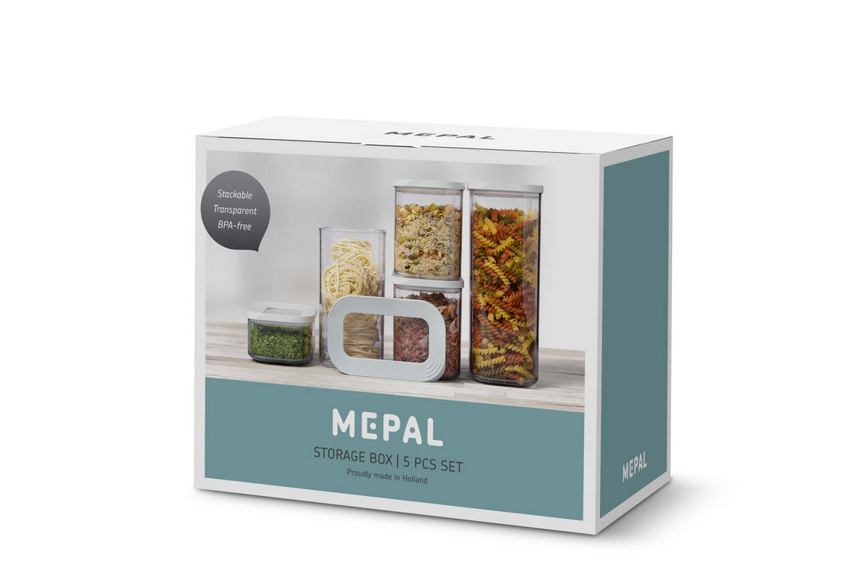 SADA DÓZ NA POTRAVINY - priehľadné/číra, Basics, plast (27,5/14,8cm) - Mepal