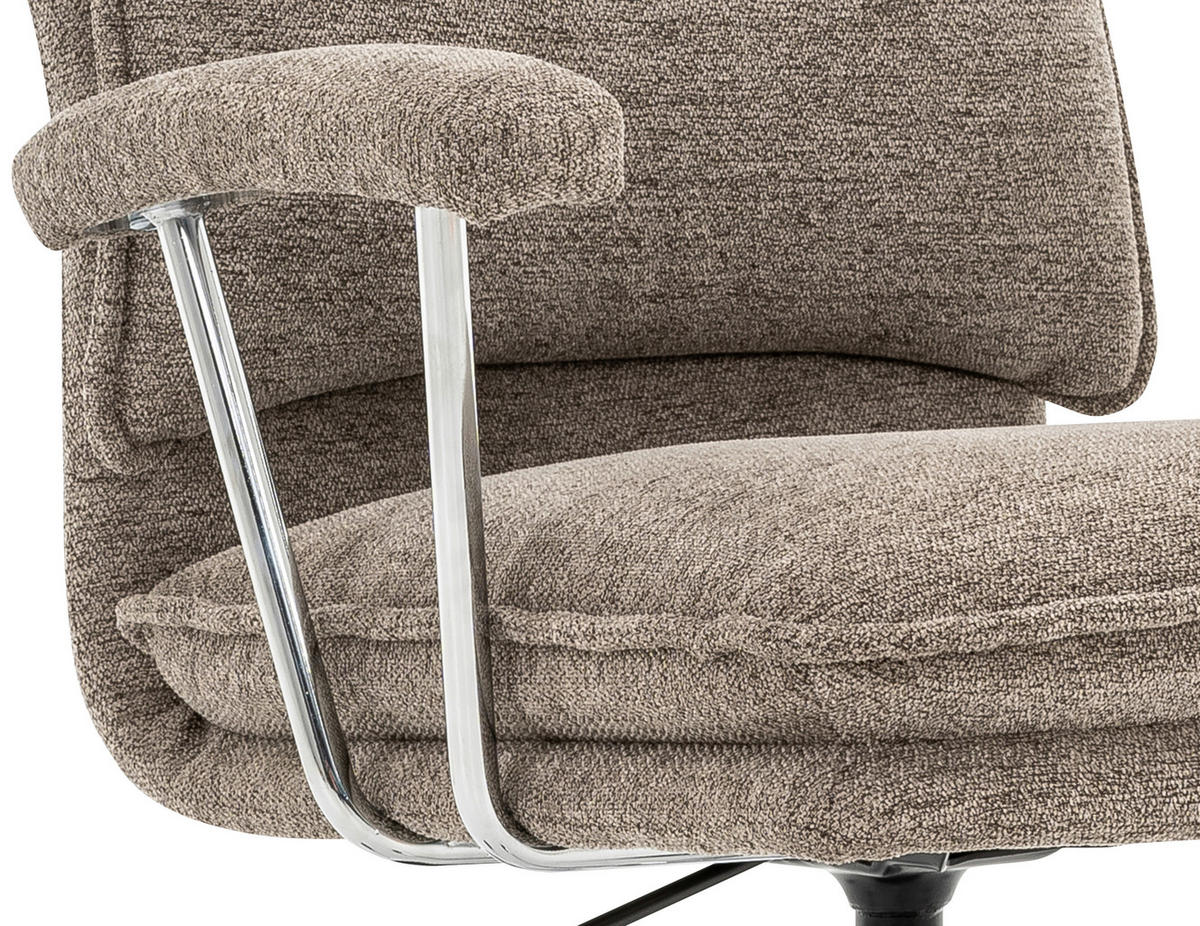 FORGÓSZÉK  szövet barna, krómszínű  - krómszínű/barna, Design, műanyag/textil (61/92-102/62cm) - Carryhome
