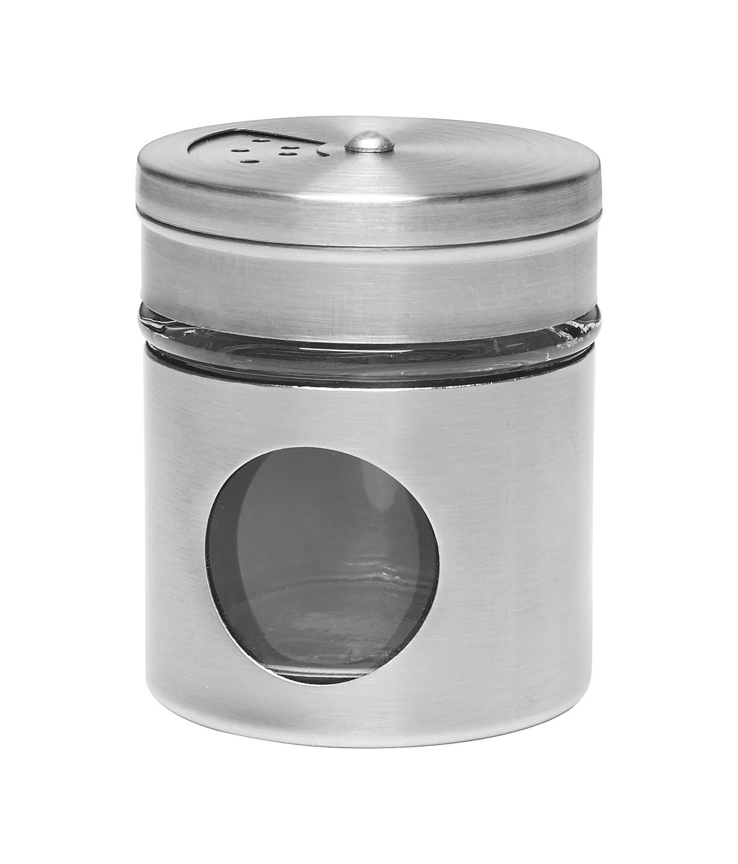 Doză Pentru Condimente - culoare inox/transparent, Basics, sticlă/metal (5/6cm) - Homeware