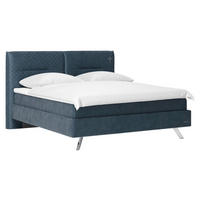 POLSTERBETT SELECT 180/200 cm  in Graublau  - Graublau/Alufarben, Design, Textil/Metall (180/200cm) - Joop!