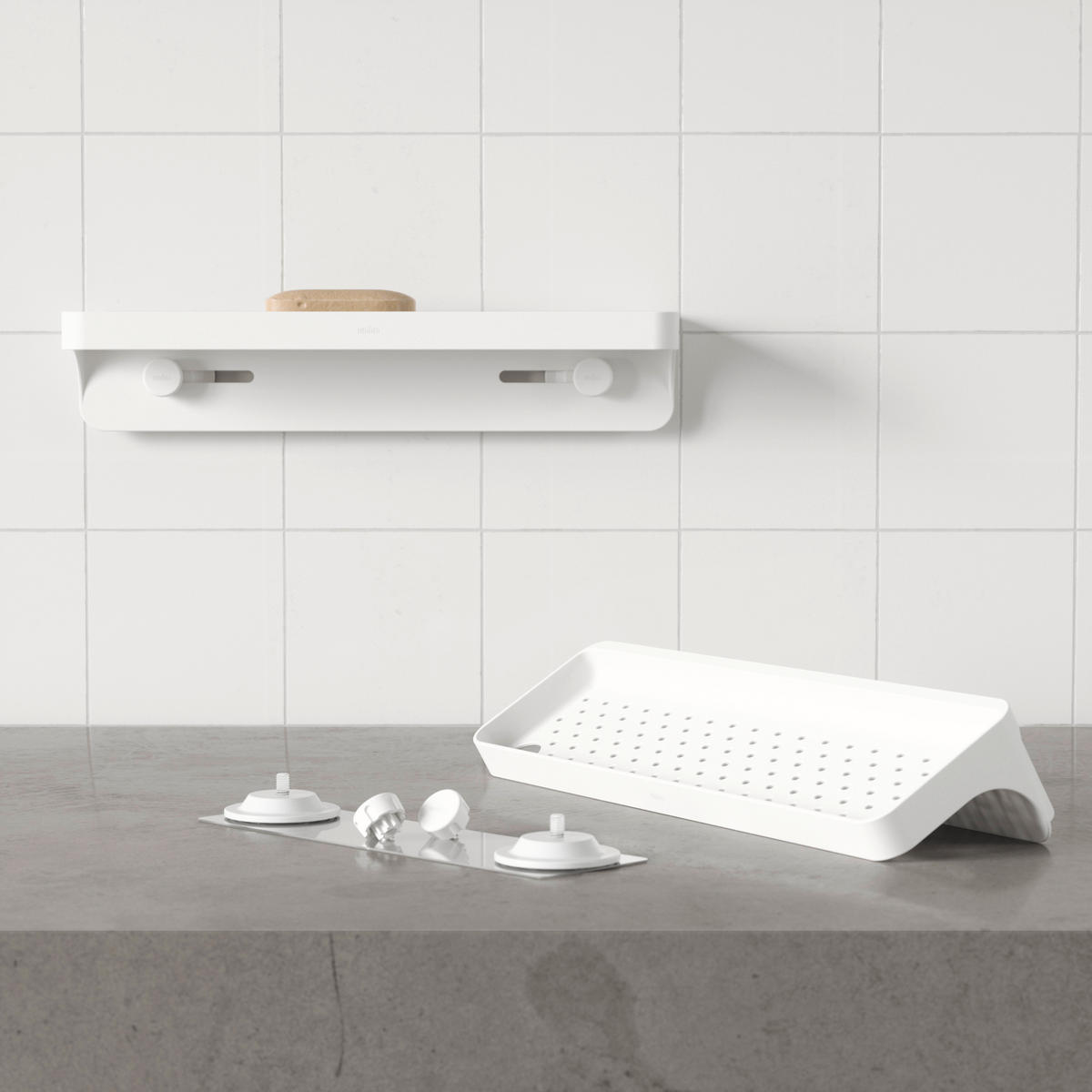 KONZOLA ZA KUPAONICU  plastika  FLEX  - bijela, Konvencionalno, plastika (12/9/41cm) - Umbra