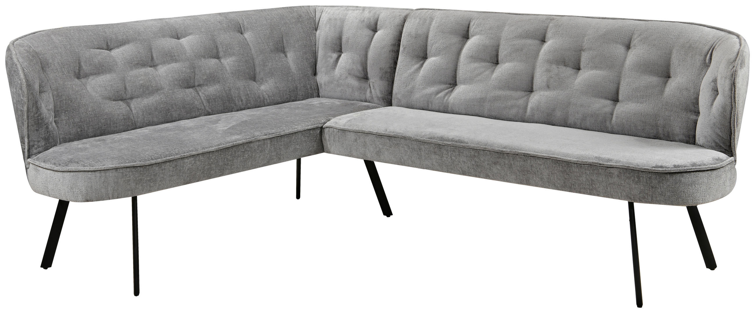 HÖRNBÄNK 180/224 cm  i grå  - svart/grå, Design, metall/textil (180/224cm) - Novel