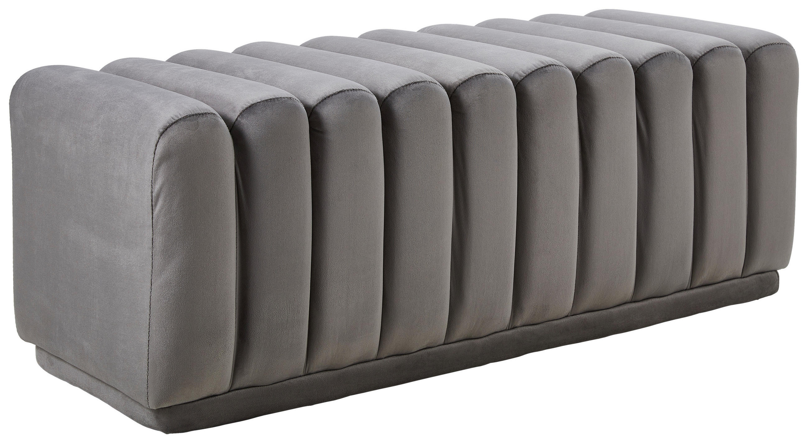 SITZBANK 113/42/48 cm Samt Grau  - Schwarz/Grau, MODERN, Textil (113/42/48cm) - Novel
