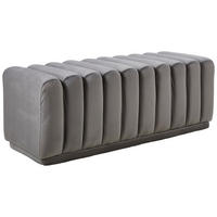 SITZBANK 113/42/48 cm Samt Grau  - Schwarz/Grau, MODERN, Textil (113/42/48cm) - Novel