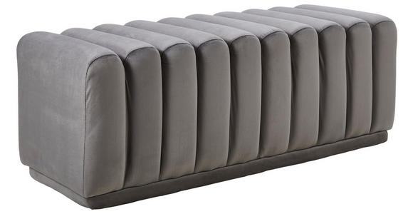 SITZBANK 113/42/48 cm Samt Grau - Schwarz/Grau, MODERN, Textil (113/42/48cm) - Novel