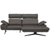 ECKSOFA in Echtleder Dunkelbraun  - Dunkelbraun/Beige, Design, Leder/Metall (239/150cm) - Koinor