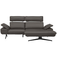 ECKSOFA Echtleder Dunkelbraun  - Dunkelbraun/Beige, Design, Leder/Metall (239/150cm) - Koinor
