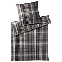 BETTWÄSCHE Checks Makosatin 200/220 cm  - Dunkelgrau/Hellgrau, Basics, Textil (200/220cm) - Joop!