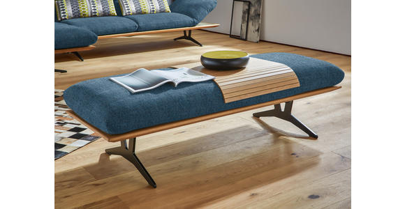 HOCKERBANK in Holz, Textil Blau - Blau/Schwarz, Design, Holz/Textil (150/43/60cm) - Dieter Knoll