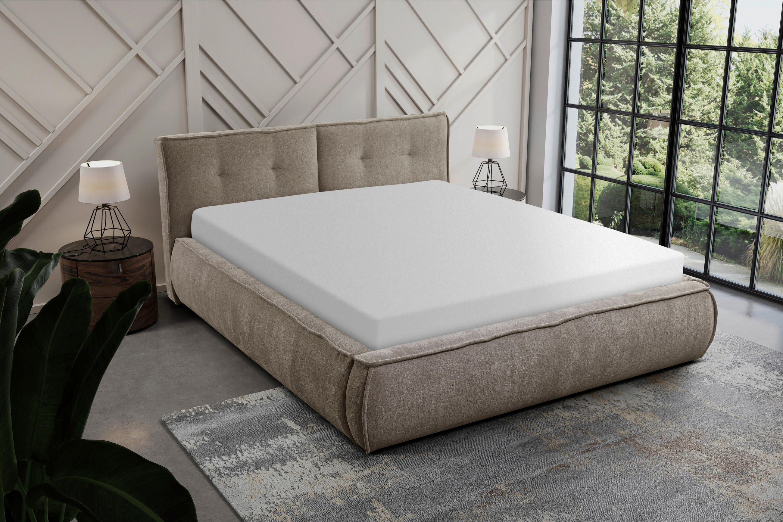 POLSTERBETT Lattenrost 160/200 cm  in Hellbraun  - Hellbraun/Beige, LIFESTYLE, Holz/Textil (160/200cm) - Livetastic