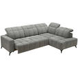 ECKSOFA Dunkelgrau Chenille  - Dunkelgrau/Schwarz, Design, Textil/Metall (293/214cm) - Xora