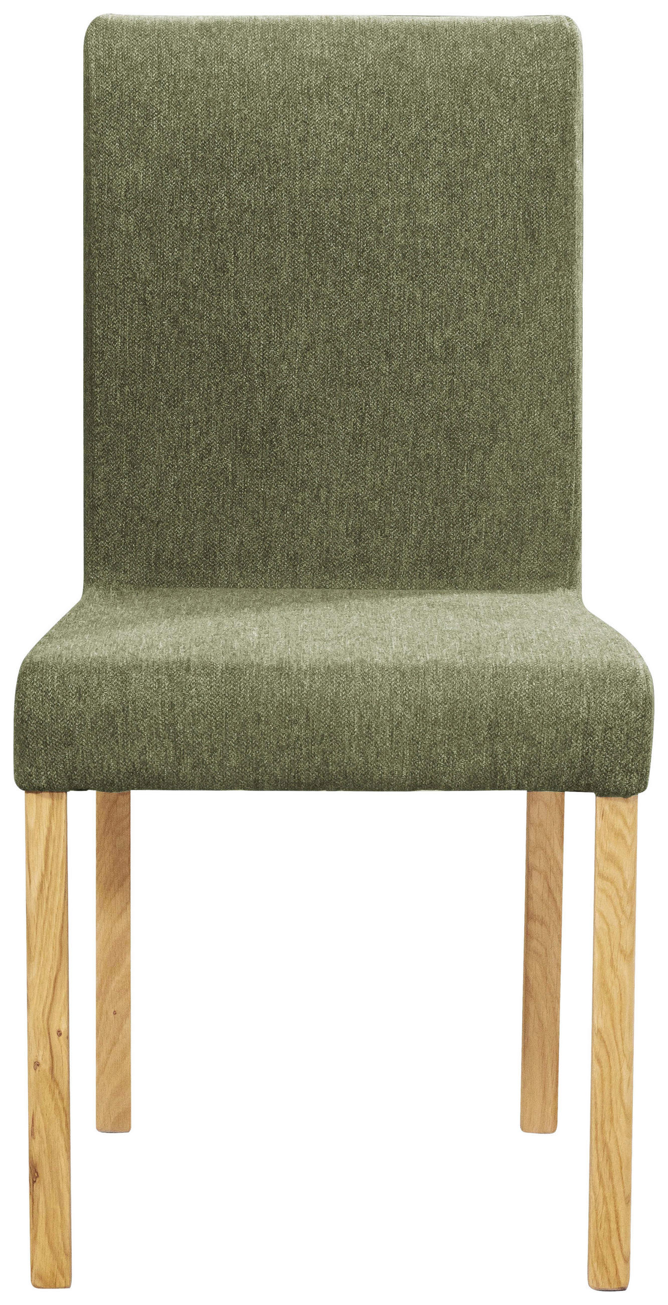 STUHL Webstoff Grün, Eichefarben Eiche vollmassiv  - Eichefarben/Grün, KONVENTIONELL, Holz/Textil (47/94/59cm) - Linea Natura